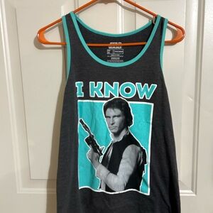 Star Wars Dark Gray and Teal Trim Tank Top